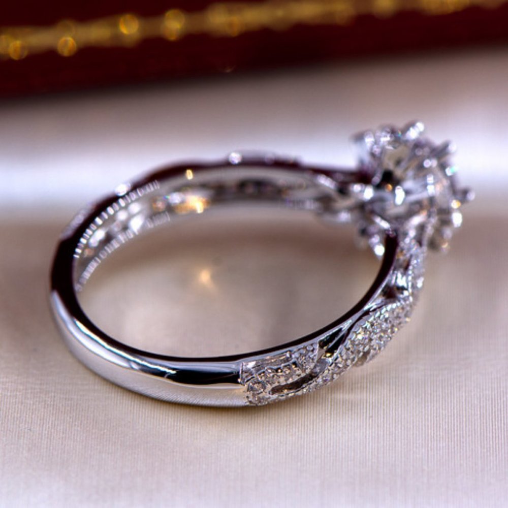 NEW 925 Silver Round Diamond Art Deco Wedding Ring - Picture 7 of 7